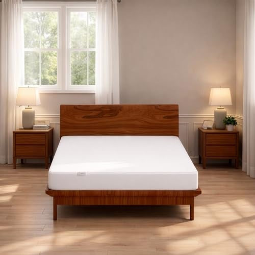 MY ARMOR Ultra Soft Cotton Feel Mattress Protector Queen Size 72" x 48" Double Bed Protector | 100% Waterproof, Breathable, 2 Layer Protection | Washable, Hypoallergenic | Elastic Skirting | White - Image 2