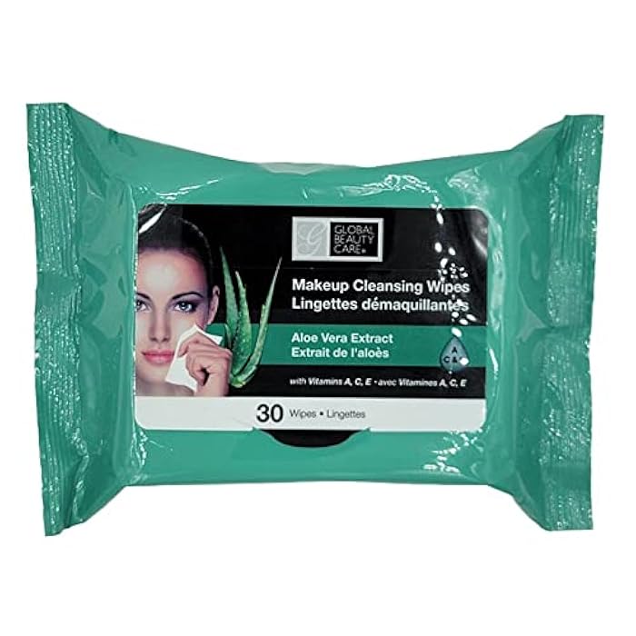 Global Beauty Care Aloe Vera Makeup Remover, Disposable Facial Towelettes, Ultra Soft, For All Skin Types, Moisturizing, Refreshing & Skin Soothing Formula, Convenient, 120Ct. 4 Packs of 30 Wipes - Image 2