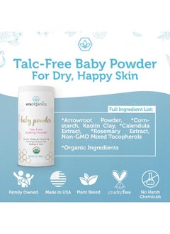 Era Organics Usda Organic Baby Powder Talc-Free Dusting Powder - Soothing Organic Arrowroot, Calendula And Cornstarch Baby Powder For Newborn, Babies And Toddlers - Made In Usa - 3Oz/85G  - Image 5