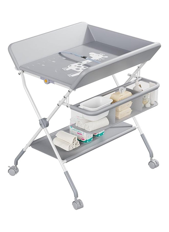 Portable Foldable Baby Changing Table With Wheels And Waterproof Diaper Pad - pzsku/Z2F602C743CDE84AE7CB5Z/45/_/1727167711/e53c1e48-3098-416c-b1b5-b677f4e8df94