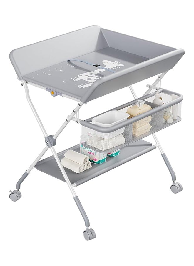 MAAS Portable Foldable Baby Changing Table With Wheels And Waterproof Diaper Pad  - Image 1