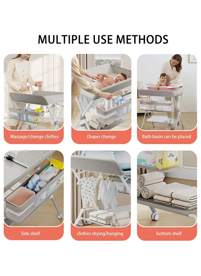 Portable Foldable Baby Changing Table With Wheels And Waterproof Diaper Pad - pzsku/Z2F602C743CDE84AE7CB5Z/45/_/1727167724/63666b2c-e10c-4d4c-841a-df1dc448f517