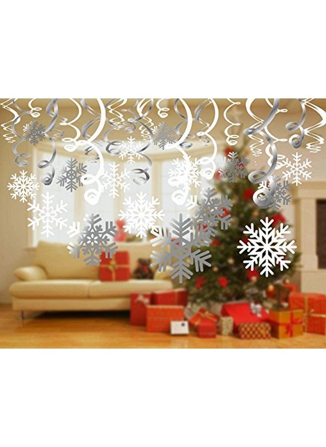 Snowflake Swirls Decoration(30pcs), Konsait Merry Christmas Snowflake Hanging Swirls Garland Foil Ceiling Ornaments for Xmas Winter Wonderland Holiday Party Decor Supplies,Already Assembled - pzsku/Z2F602C8A0A03A2DBA10DZ/45/_/1740982773/f83708e7-9157-47d2-a781-89c225d4339c