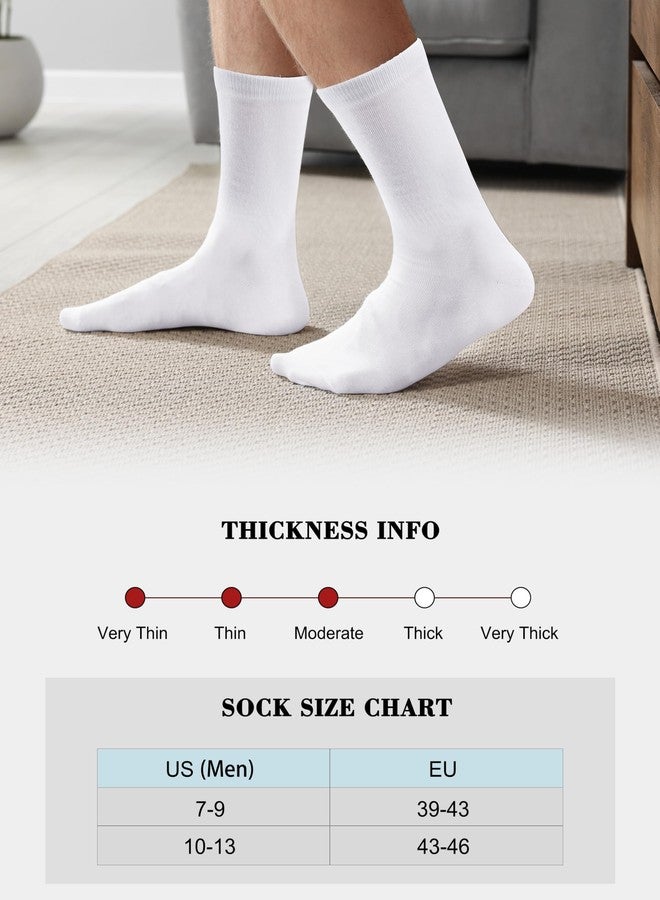 Duufin 12 Pairs Mens Crew Socks Mid Calf Casual Workout Gym Socks Size 10-13 Plain Crew Athletic Sock for Men, Black, White - Image 4