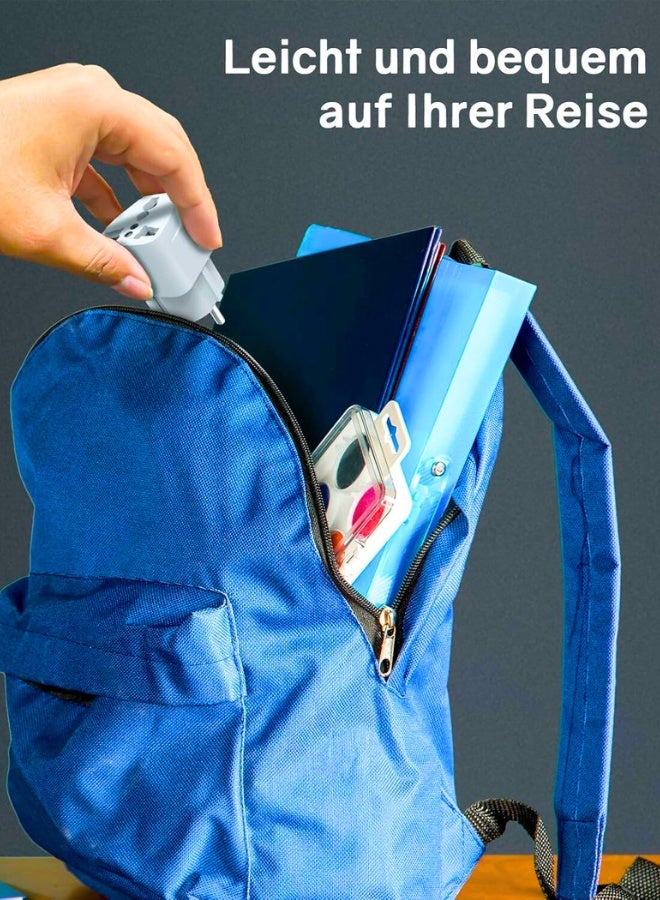 Chase Up 5-Pack Travel Power Adapter – Universal UK to EU Plug Adapter, Type E/F Socket with Fuse,USA to Europe Converter for Norway, Spain, Greece, Russia, Iceland, Korea,Portable Travel Charger - Image 2