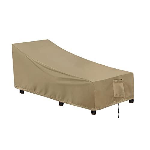 OutdoorLines Outdoor Waterproof Patio Chaise Lounge Chair Cover - UV Resistant Lounger Covers Heavy Duty Weatherproof Patio Sofa Furniture Covers, 1 Pack, 78Wx35.5Dx33H Inches, Camel - Image 1