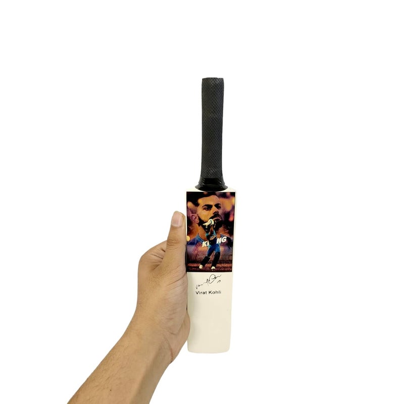 AEM Wood Showpiece Cricket Bats 12-Inch ||Not Meant For Playing|| (M.S. Dhoni And Virat Kohli Photo And Signature Printed On It) - Image 3