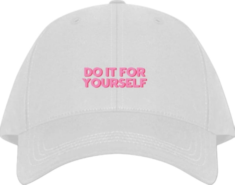 DO IT FOR YOURSELF Plain unisex baseball cap White