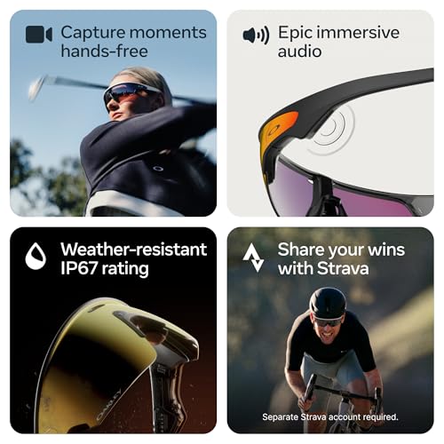 Meta Oakley | Meta Vanguard with Meta AI, Audio, Photo, Video Compatibility - Black, Prizm™ 24K - Image 4