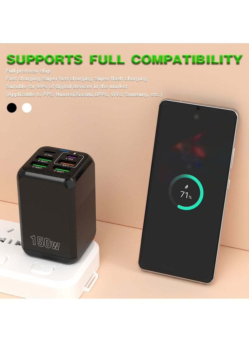 General 150W Multiport Fast Charger 4USB+2PD Mobile Phone Charger 6-in-1 Multi-Port Charging Head  - Image 3