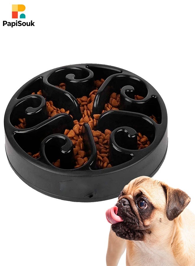 PapiSouk Slow Feeder Dog Bowl Anti Chew Interactive Pet Feeding Bowl for Medium Large Dogs Helps Reduce Anxiety Prevent Fast Eating Black - Image 1