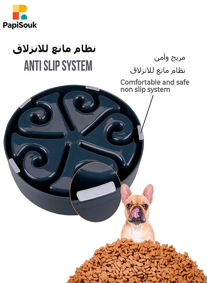 PapiSouk Slow Feeder Dog Bowl Anti Chew Interactive Pet Feeding Bowl for Medium Large Dogs Helps Reduce Anxiety Prevent Fast Eating Black - Image 3