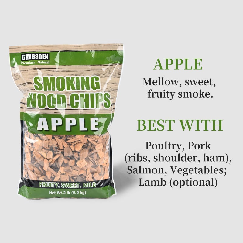 Gimgsoen Smoking Wood Chips Variety Pack, 3 Flavors (Oak, Hickory, Apple), 2 lbs Ã— 3 â€” All-Natural BBQ Smoking Chips for Smoker Box, Electric Smokers, Pellet & Charcoal Grills - Image 3