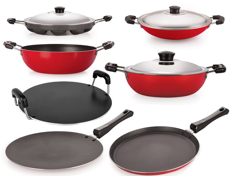 Nirlon Nirlon Non-Stick Dishwasher Safe Bpa Free Oil Free 6 Piece Kitchenware Combo Set with Lid  - Image 1