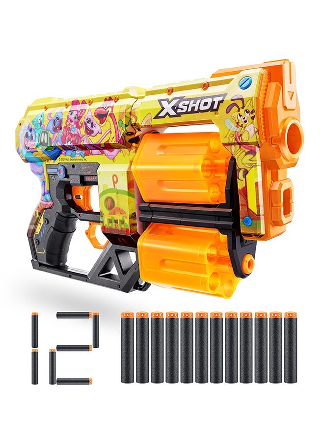 X-Shot Skins Dread 12 Darts Poppy Playtime S1 Playtime Co - Action Aiming Game For Kids, Teen, Adults Boys & Girls, Outdoor Holiday Activities, Gifts For Kids Ages 8+ - Image 1
