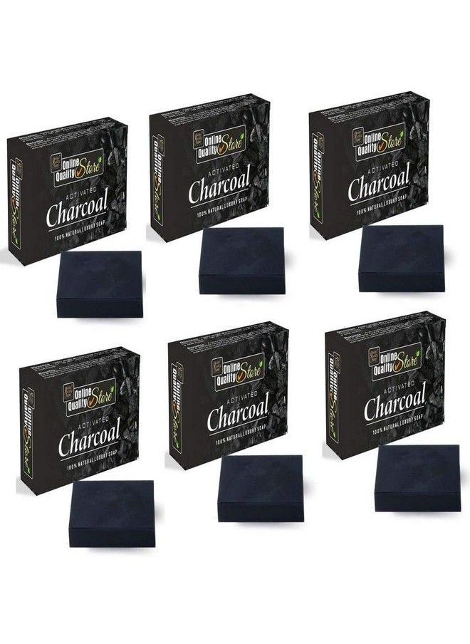 Charcoal Soap ;Herbal Activated Charcoal Soap For Women And Men ;Skin Whitening Herbal Soap With Essential Oils ;Soap For Men ;Soap With Charcoal For Deep Cleansing(100Gpack Of 6)