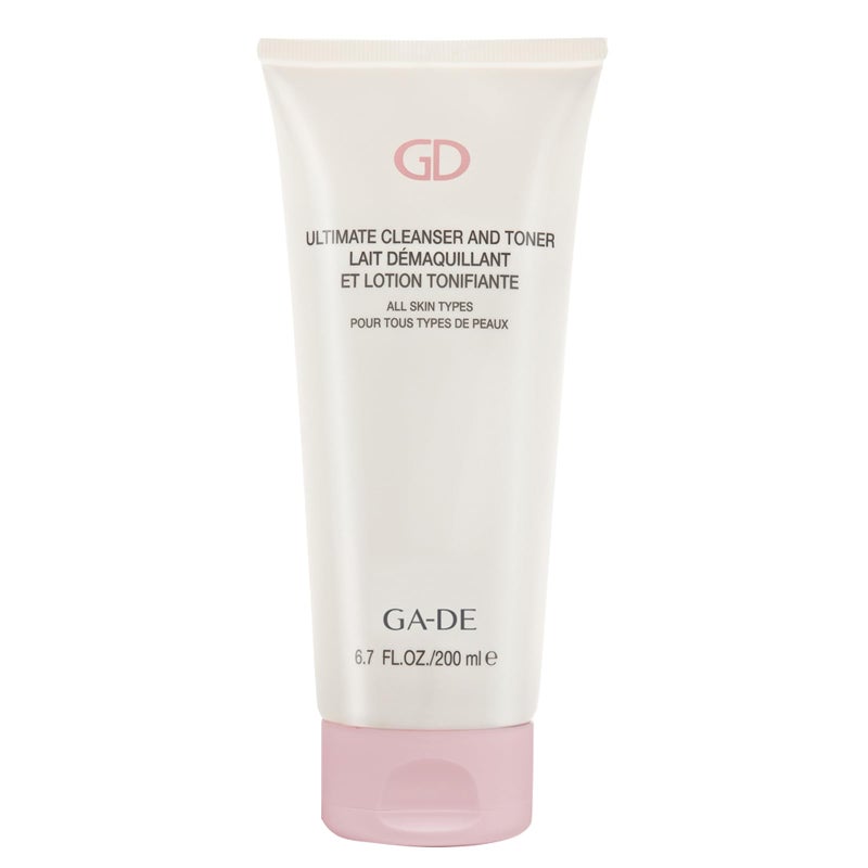 GADE Ultimate Facial Cleanser and Toner  All Skin Types  Face Wash and Makeup Remover  Formulated with Aloe Vera French Rose and Vitamin E  67 oz