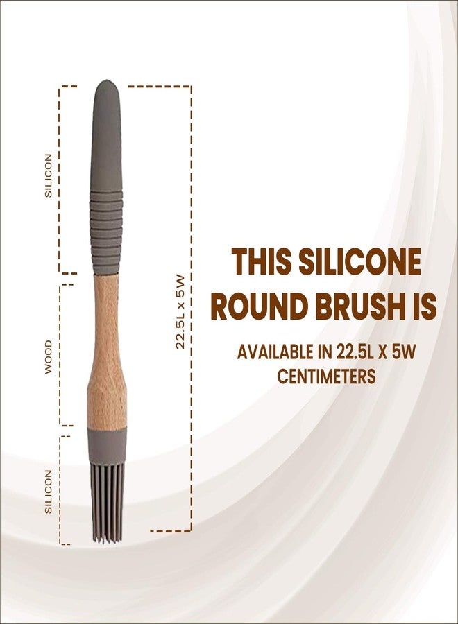 Sabichi Silicone Round Brush | Versatile Tool Created for Cooking, Baking, Basting, Grilling and BBQ | Natural Bamboo Handle | Ideal for Glazing and Coating (Round) - Image 2