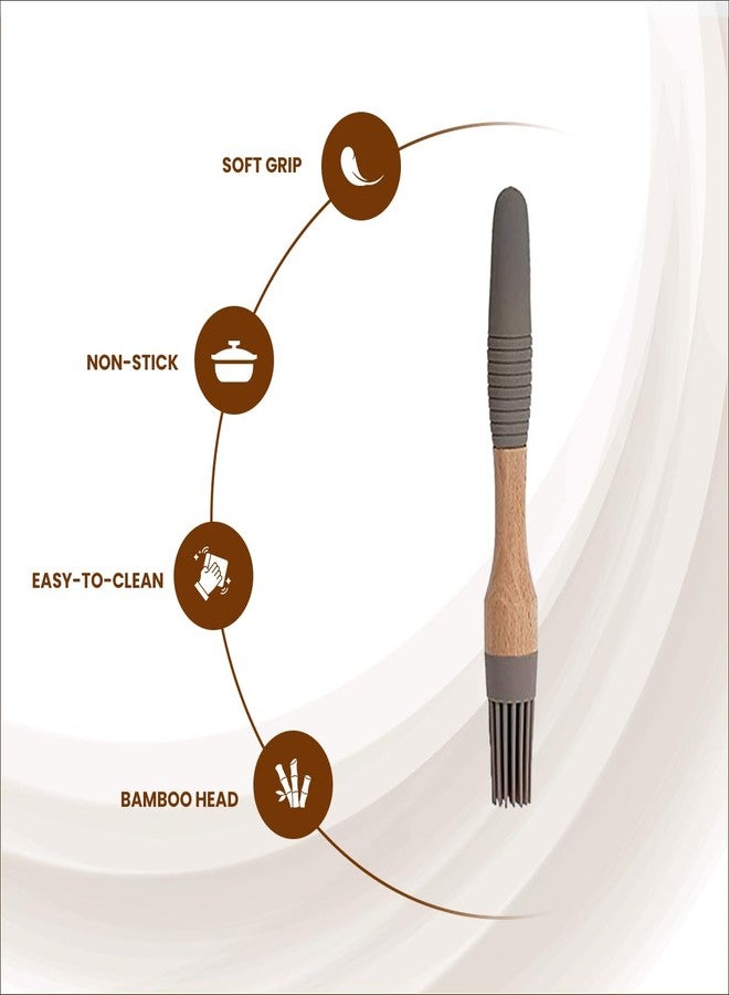 Sabichi Silicone Round Brush | Versatile Tool Created for Cooking, Baking, Basting, Grilling and BBQ | Natural Bamboo Handle | Ideal for Glazing and Coating (Round) - Image 5