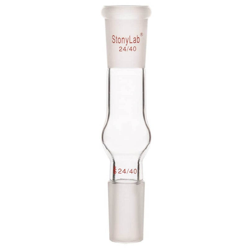 stonylab Borosilicate Glass Drying Tube Adapter, Two 24/40 Joints Straight Drying Tube for Laboratory - Image 1