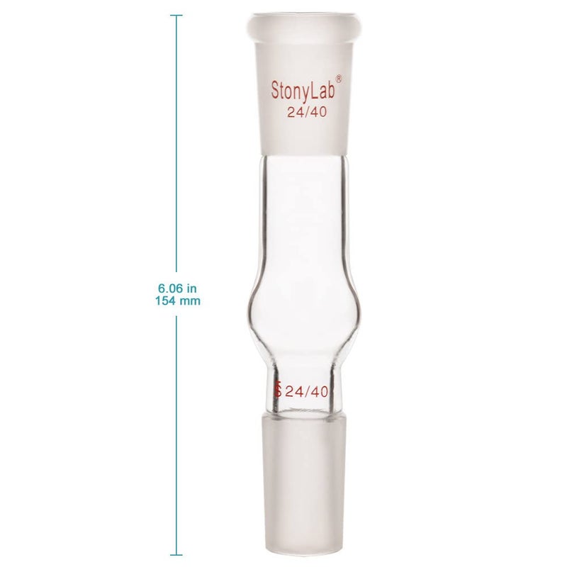 stonylab Borosilicate Glass Drying Tube Adapter, Two 24/40 Joints Straight Drying Tube for Laboratory - Image 2