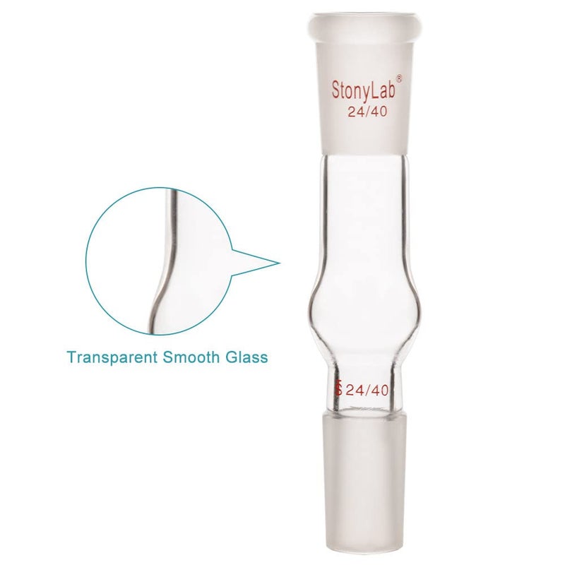 stonylab Borosilicate Glass Drying Tube Adapter, Two 24/40 Joints Straight Drying Tube for Laboratory - Image 3