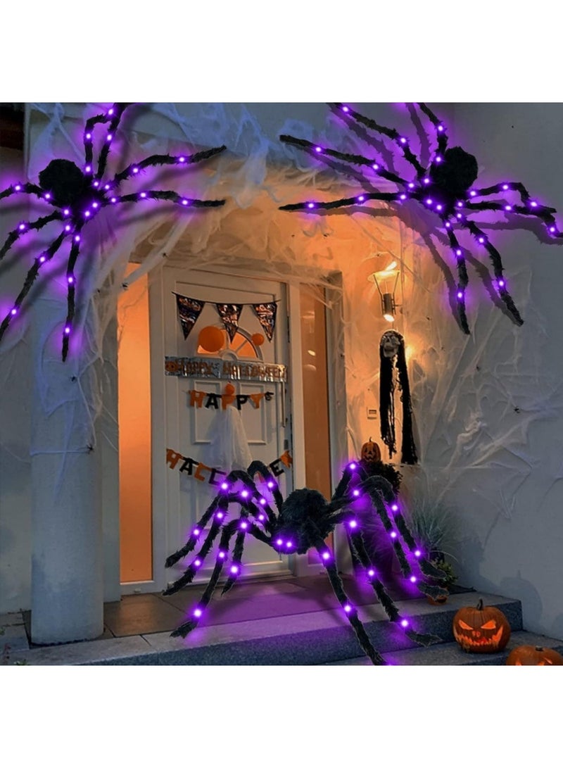 هالوين عنكبوت عملاق مضيء للهالوين، بطول 90 سم، مناسب للأماكن الداخلية والخارجية، زينة عنكبوت الهالوين، هدايا الحفلات، ديكور المنزل والحديقة. - Image 4