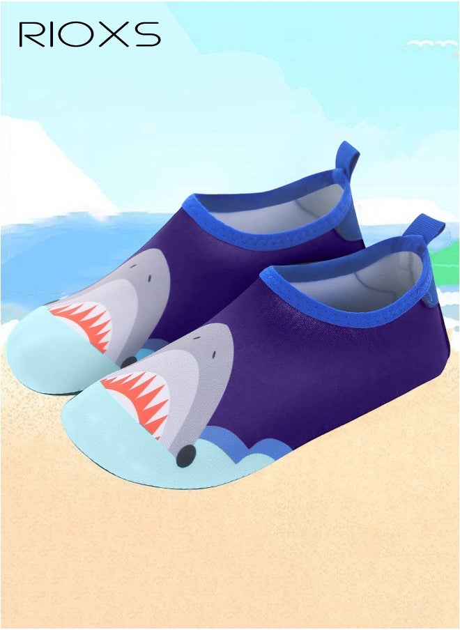 RIOXS Kids Water Shoes Beach Socks, Toddler Baby Girls Boys Barefoot, Quick-Dry Non-Slip Swim Socks, Quick-Dry Non-Slip Diving Socks, Sports Shoes For Kid In Beach Swimming Pool Water Park  - Image 1