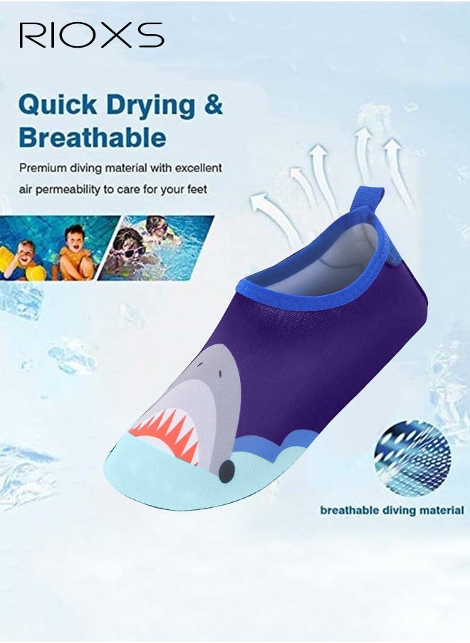 RIOXS Kids Water Shoes Beach Socks, Toddler Baby Girls Boys Barefoot, Quick-Dry Non-Slip Swim Socks, Quick-Dry Non-Slip Diving Socks, Sports Shoes For Kid In Beach Swimming Pool Water Park  - Image 2