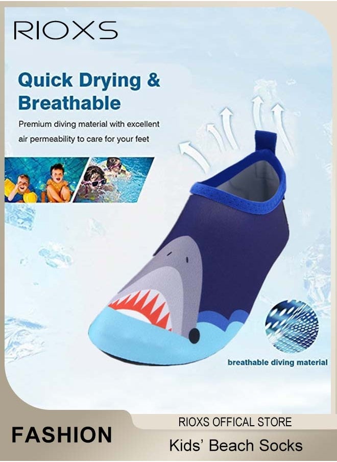 RIOXS Kids Water Shoes Beach Socks, Toddler Baby Girls Boys Barefoot, Quick-Dry Non-Slip Swim Socks, Quick-Dry Non-Slip Diving Socks, Sports Shoes For Kid In Beach Swimming Pool Water Park  - Image 2
