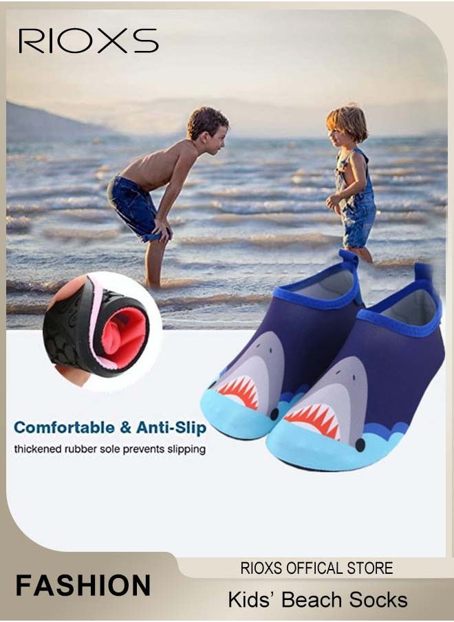 RIOXS Kids Water Shoes Beach Socks, Toddler Baby Girls Boys Barefoot, Quick-Dry Non-Slip Swim Socks, Quick-Dry Non-Slip Diving Socks, Sports Shoes For Kid In Beach Swimming Pool Water Park  - Image 3