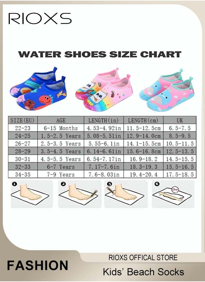 RIOXS Kids Water Shoes Beach Socks, Toddler Baby Girls Boys Barefoot, Quick-Dry Non-Slip Swim Socks, Quick-Dry Non-Slip Diving Socks, Sports Shoes For Kid In Beach Swimming Pool Water Park  - Image 5
