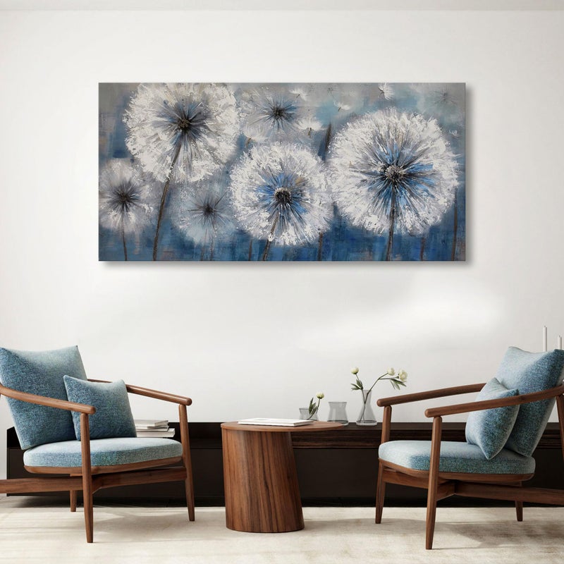 Pogusmavi Large Dandelion Painting Wall Art Decor Canvas Print Picture for Living Room White Flower Flora Plant Home Bedroom Decoration Modern Framed Artwork - Image 3