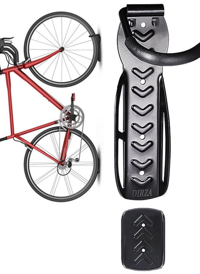 Dirza Bike Wall Mount Rack with Tire Tray - Vertical Bike Storage Rack for Indoor,Garage,Shed - Easy to install - Great for Hanging Road ,Mountain or Hybrid Bikes - Screws Included - 1 Pack - Image 1
