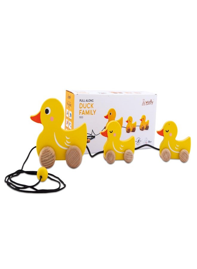 WUDLY Toys Pull Duck Family for Kids Attractive Toy for New Born and Little Childrens | Perfect for Little Hands|(Yellow) - Image 1