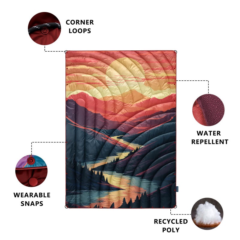 hotkoko Camping Blanket,Lightweight Puffy Printed Camping Blanket Packable Outdoor Blanket for Camping,Traveling, Stadium, Hiking, Picnics - Image 4