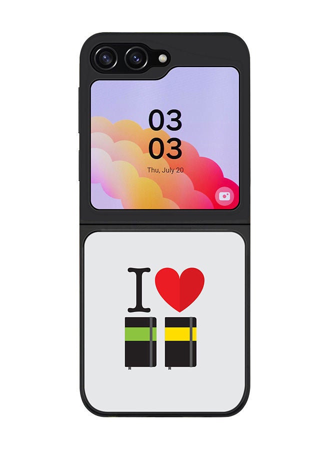 Stylizedd Rugged Black edge case for Samsung Galaxy Z Flip5, Slim fit Soft Case Flexible Rubber Edges Anti Drop TPU Gel Thin Cover -  I Love Notebook - Image 1