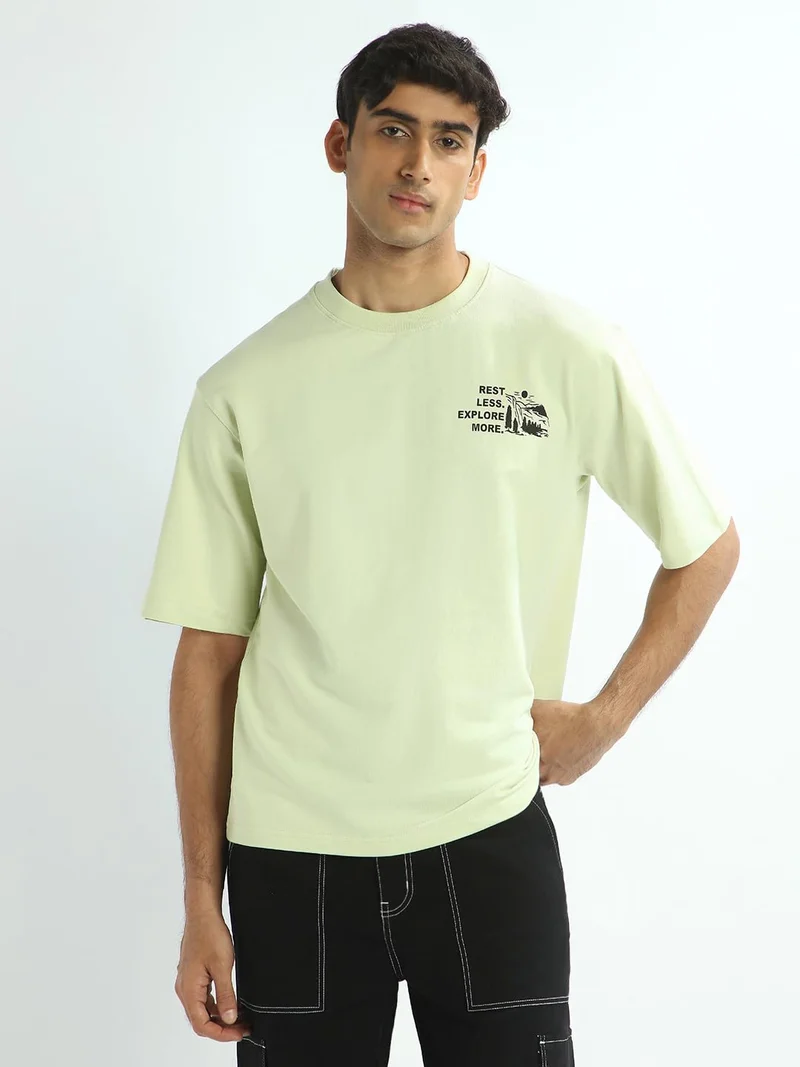 NOBERO Men's Oversized Fit T-Shirt in Light Green