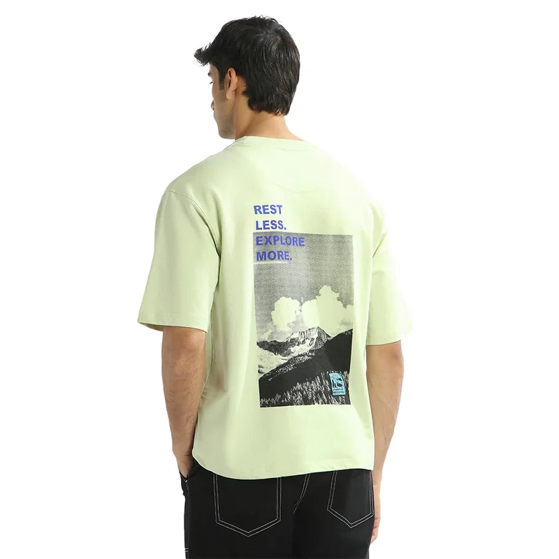 NOBERO Men's Oversized Fit T-Shirt in Light Green