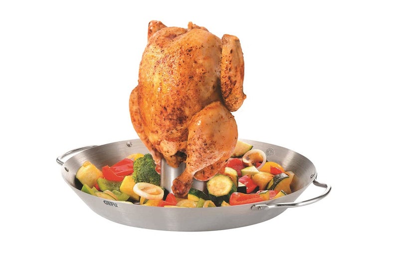 Gefu Chicken Roaster and Vegetable Wok Stainless Steel 36 cm 89156