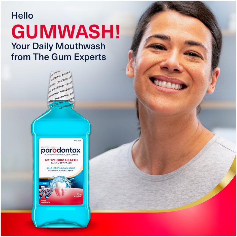 Parodontax Active Gum Health Mouthwash, Antiplaque and Antigingivitis Mouthwash, Mint, 3x16.9 Fl Oz - Image 2