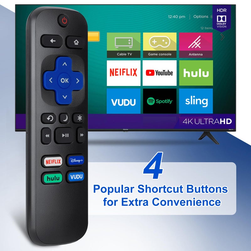 EWO'S Remote Control for Hisense-TCL-Onn-Sharp-Philips-Westinghouse-Insignia-Element Roku TV Remote Replacement - Image 5