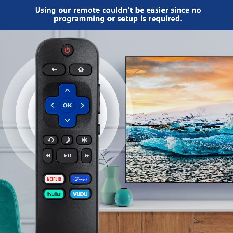 EWO'S Remote Control for Hisense-TCL-Onn-Sharp-Philips-Westinghouse-Insignia-Element Roku TV Remote Replacement - Image 4