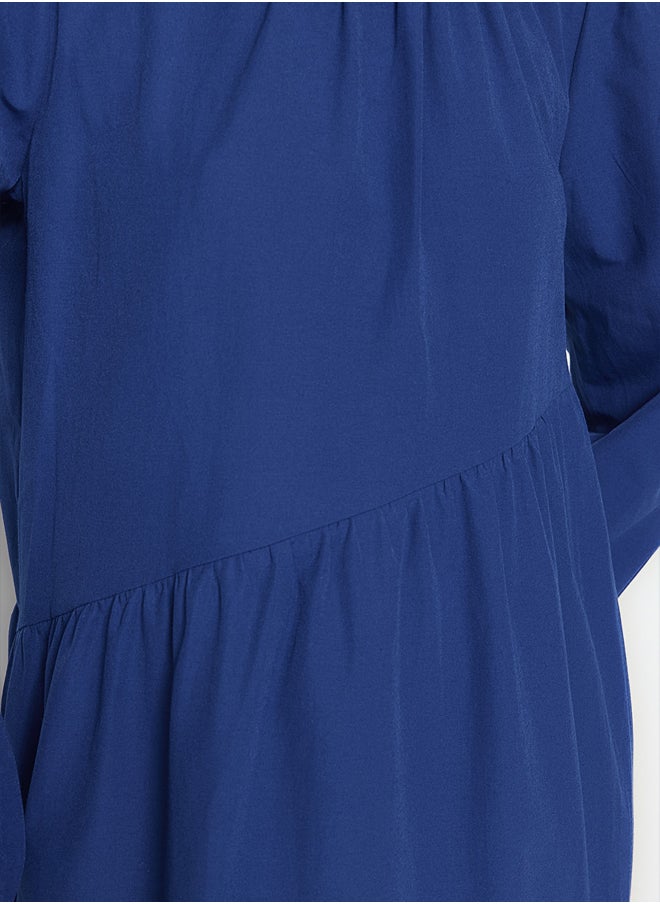 Sax Gathered Detailed Wide Fit Cotton Woven Dress TCTSS21EL3470