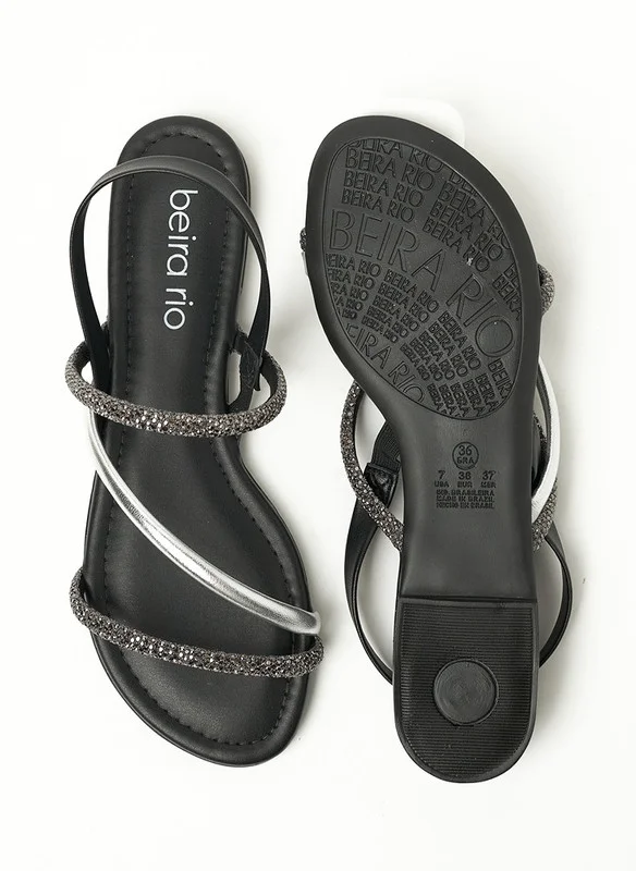 Beira Rio Beira Rio Ladies Sandals With Back Strap Black | Made In Brazil