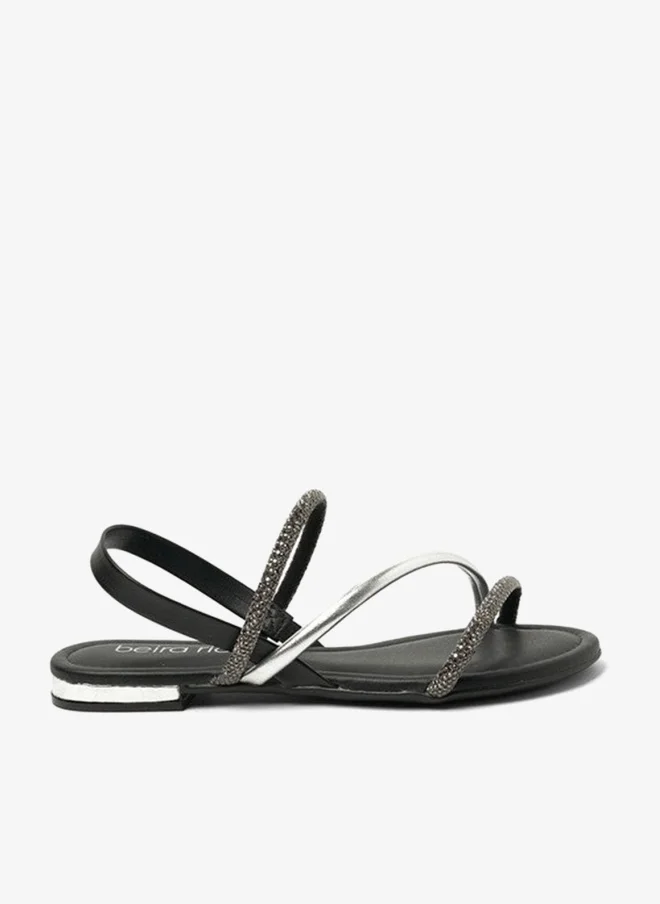 Beira Rio Ladies Sandals With Back Strap Black | Made In Brazil