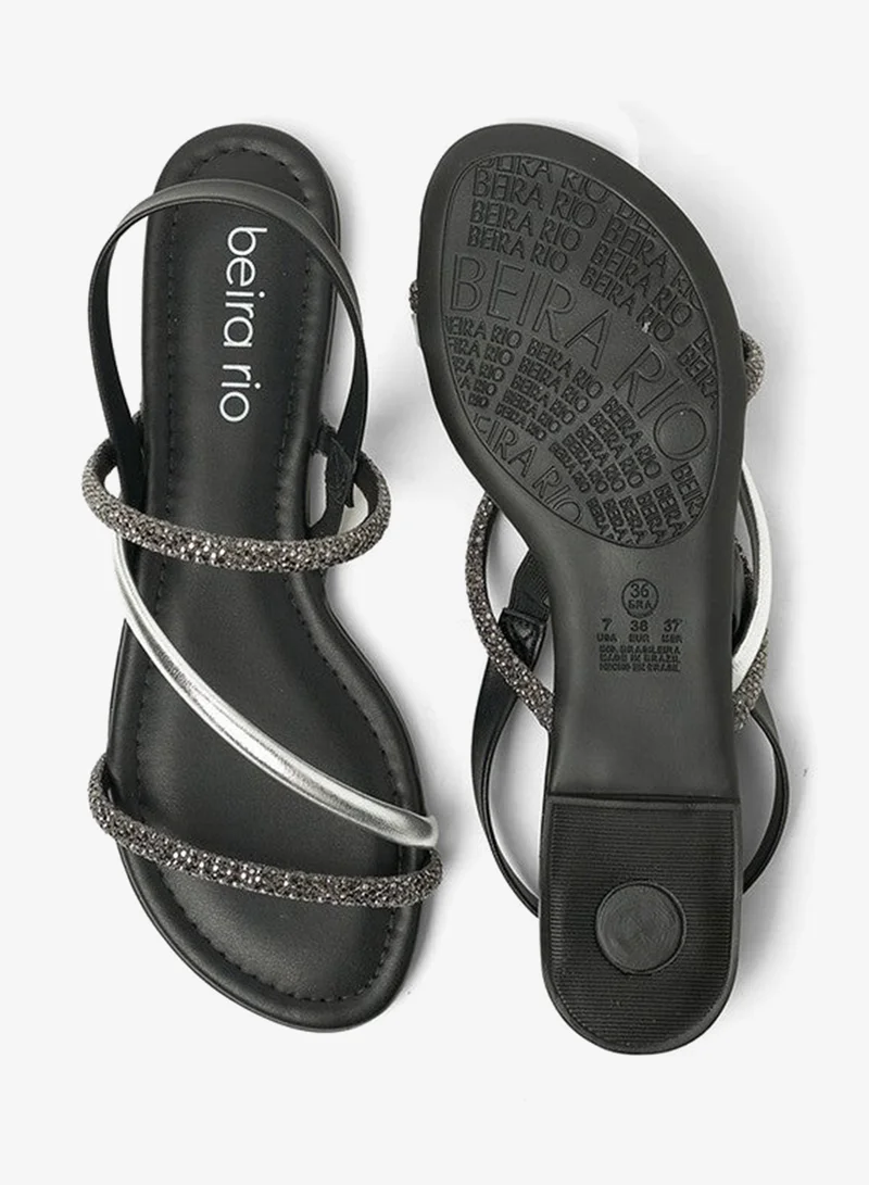 Beira Rio Black Beira Rio Ladies Sandals With Back Strap Black | Made In Brazil for Women | Best Price UAE