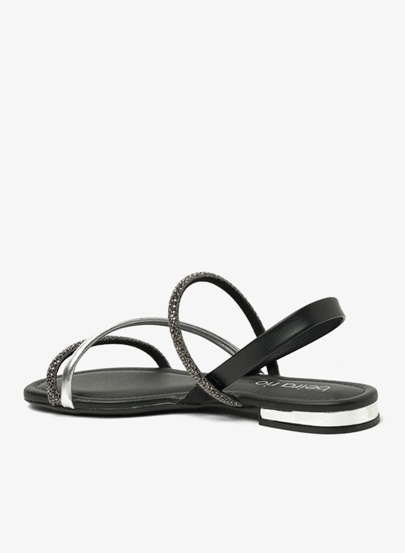 Beira Rio Black Beira Rio Ladies Sandals With Back Strap Black | Made In Brazil for Women | Best Price UAE