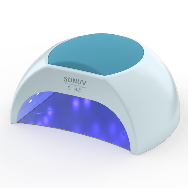SUNUV UV LED Nail Lamp 48W LED UV Light for Gel Nails Polish with Removable Base 4 Timer Settings Auto Sensor SUN2C Blue