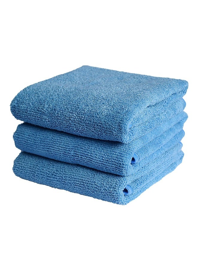 JOPASU Microfibre Cloth 320 GSM (Set of 3, Blue) (40x40 cms) for Cleaning, Polishing, Washing, Detailing of Cars, Bikes, Kitchen & Home Appliances - Image 1